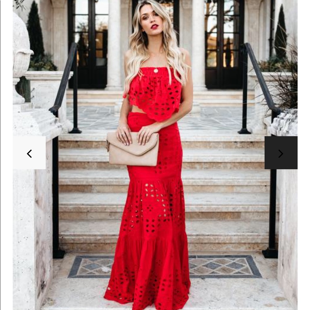 NWT vici eyelet top and maxi skirt